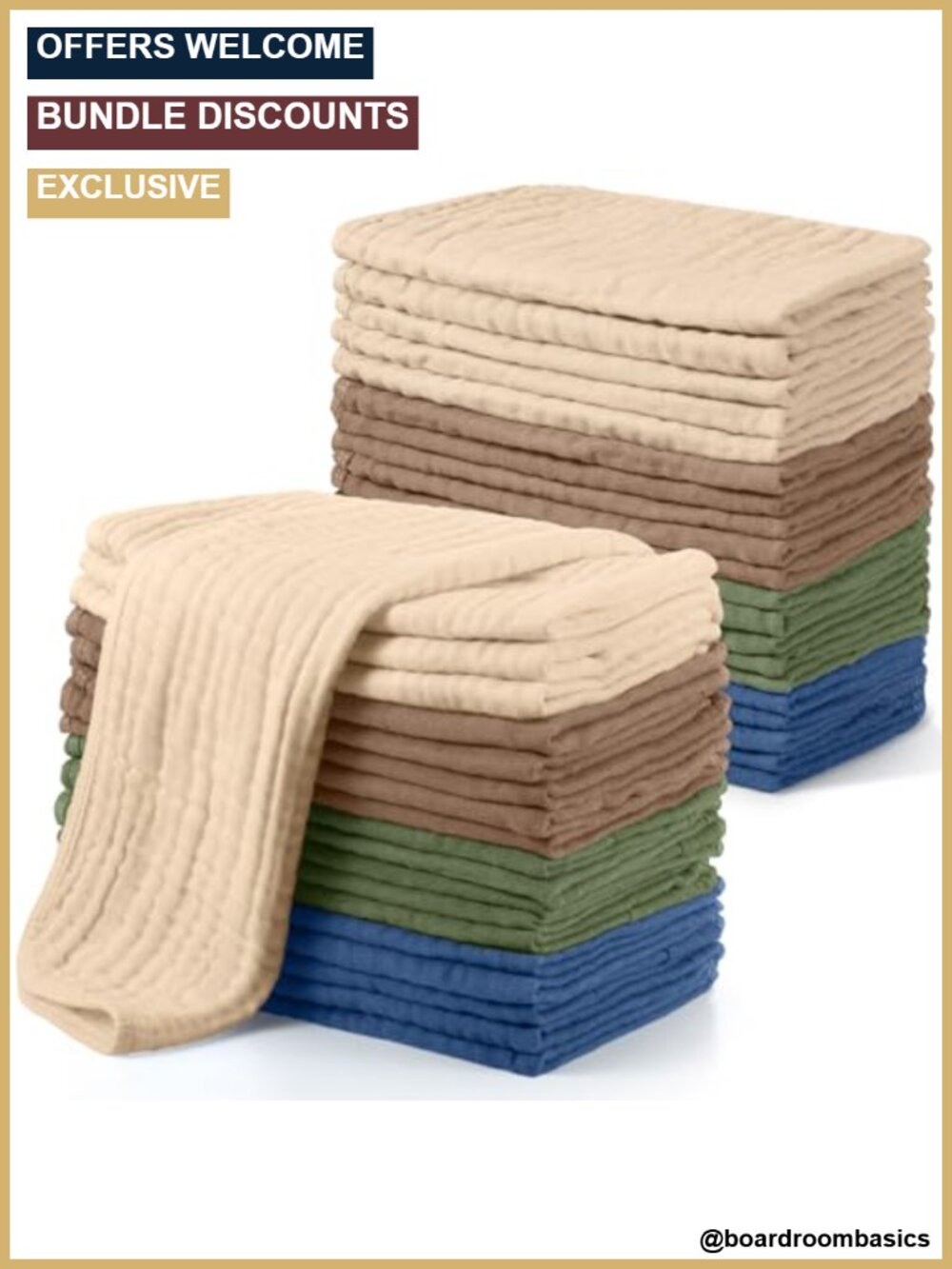 20 Pack Muslin Burp Cloths 100% Cotton Baby Soft Absorbent Washcloths